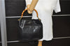 Authentic GUCCI Bamboo 2Way Shoulder Hand Bag Purse Leather 0011638 Black 1948D