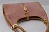 Authentic GUCCI Jackie Shoulder Hand Bag Purse Suede Leather 0021068 Pink 1949D