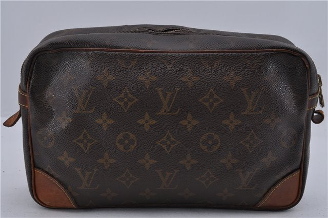 Authentic Louis Vuitton Monogram Compiegne 28 Clutch Hand Bag M51845 LV 1950D