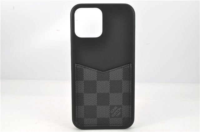 Auth Louis Vuitton Damier Graphite Bumper 12 Pro Max iPhone Case N60459 LV 1950G