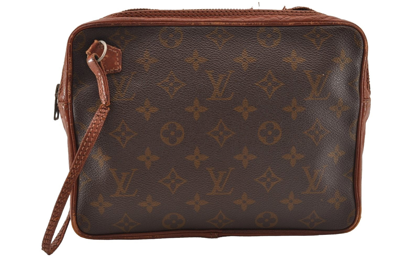 Authentic Louis Vuitton Monogram Pochette Sport Clutch Bag Old Model Junk 1951I