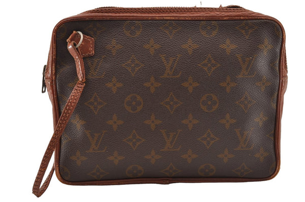 Authentic Louis Vuitton Monogram Pochette Sport Clutch Bag Old Model Junk 1951I