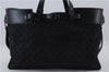Authentic GUCCI Vintage Tote Hand Bag GG Canvas Leather 106251 Black 1952D