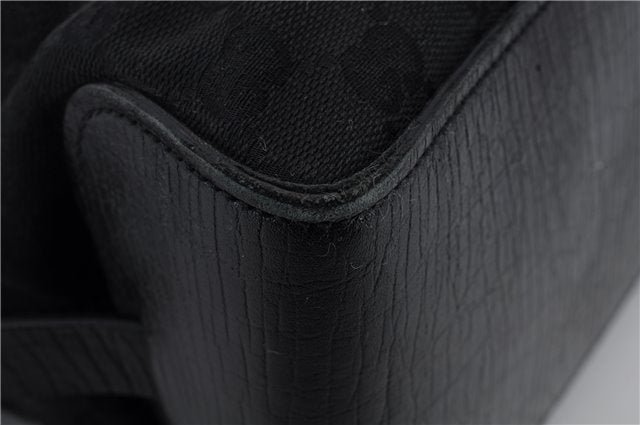 Authentic GUCCI Vintage Tote Hand Bag GG Canvas Leather 106251 Black 1952D