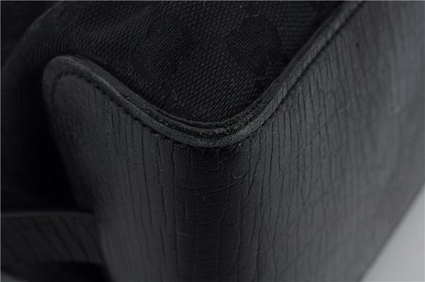 Authentic GUCCI Vintage Tote Hand Bag GG Canvas Leather 106251 Black 1952D