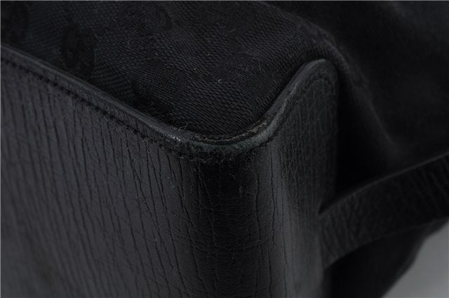 Authentic GUCCI Vintage Tote Hand Bag GG Canvas Leather 106251 Black 1952D