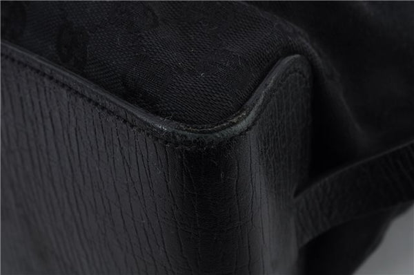Authentic GUCCI Vintage Tote Hand Bag GG Canvas Leather 106251 Black 1952D