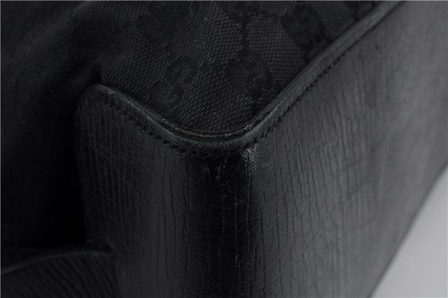 Authentic GUCCI Vintage Tote Hand Bag GG Canvas Leather 106251 Black 1952D
