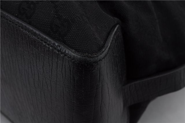 Authentic GUCCI Vintage Tote Hand Bag GG Canvas Leather 106251 Black 1952D