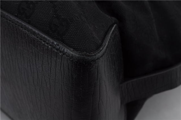 Authentic GUCCI Vintage Tote Hand Bag GG Canvas Leather 106251 Black 1952D