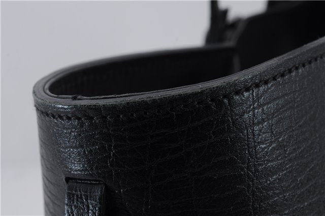 Authentic GUCCI Vintage Tote Hand Bag GG Canvas Leather 106251 Black 1952D