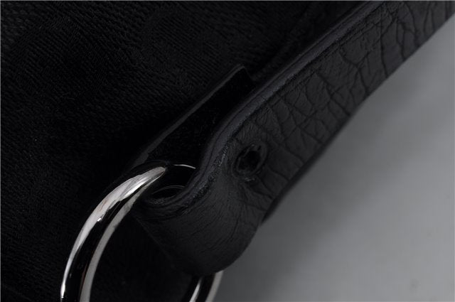 Authentic GUCCI Vintage Tote Hand Bag GG Canvas Leather 106251 Black 1952D