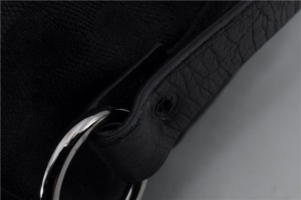 Authentic GUCCI Vintage Tote Hand Bag GG Canvas Leather 106251 Black 1952D