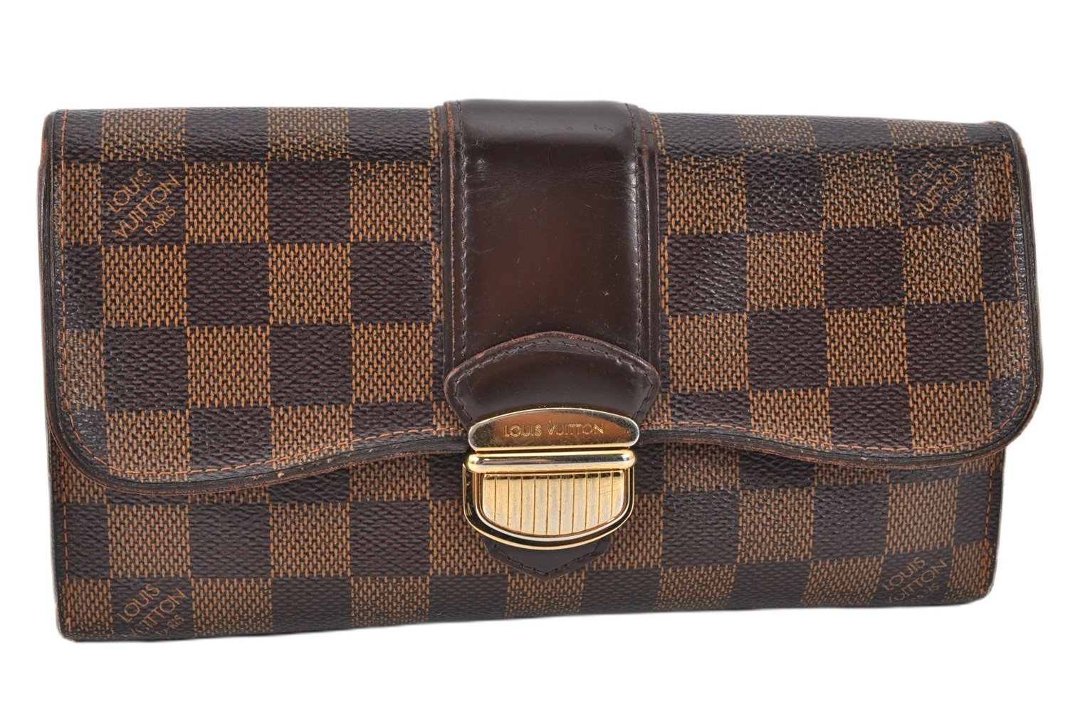 Authentic Louis Vuitton Damier Portefeuille Sistina Purse Wallet N61747 LV 1952G