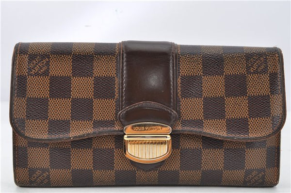 Authentic Louis Vuitton Damier Portefeuille Sistina Purse Wallet N61747 LV 1952G