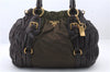 Authentic PRADA Nylon Leather 2Way Shoulder Hand Bag BN1793 Khaki Brown 1954D