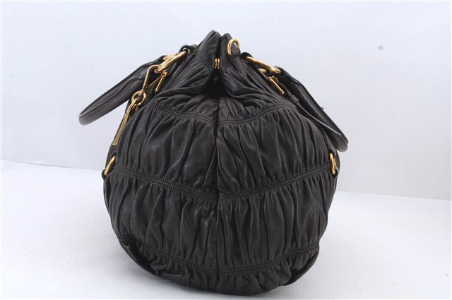 Authentic PRADA Nylon Leather 2Way Shoulder Hand Bag BN1793 Khaki Brown 1954D