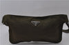 Authentic PRADA Nylon Leather Waist Body Bag Khaki Green 1956D