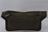 Authentic PRADA Nylon Leather Waist Body Bag Khaki Green 1956D