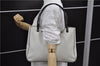 Authentic PRADA Plastic Leather Shoulder Tote Hand Bag Purse Ivory 1957D