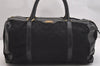 Authentic GUCCI Vintage Hand Boston Bag GG Canvas Leather Black 1957I
