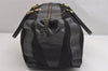Authentic GUCCI Vintage Hand Boston Bag GG Canvas Leather Black 1957I