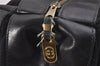 Authentic GUCCI Vintage Hand Boston Bag GG Canvas Leather Black 1957I