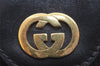 Authentic GUCCI Vintage Hand Boston Bag GG Canvas Leather Black 1957I