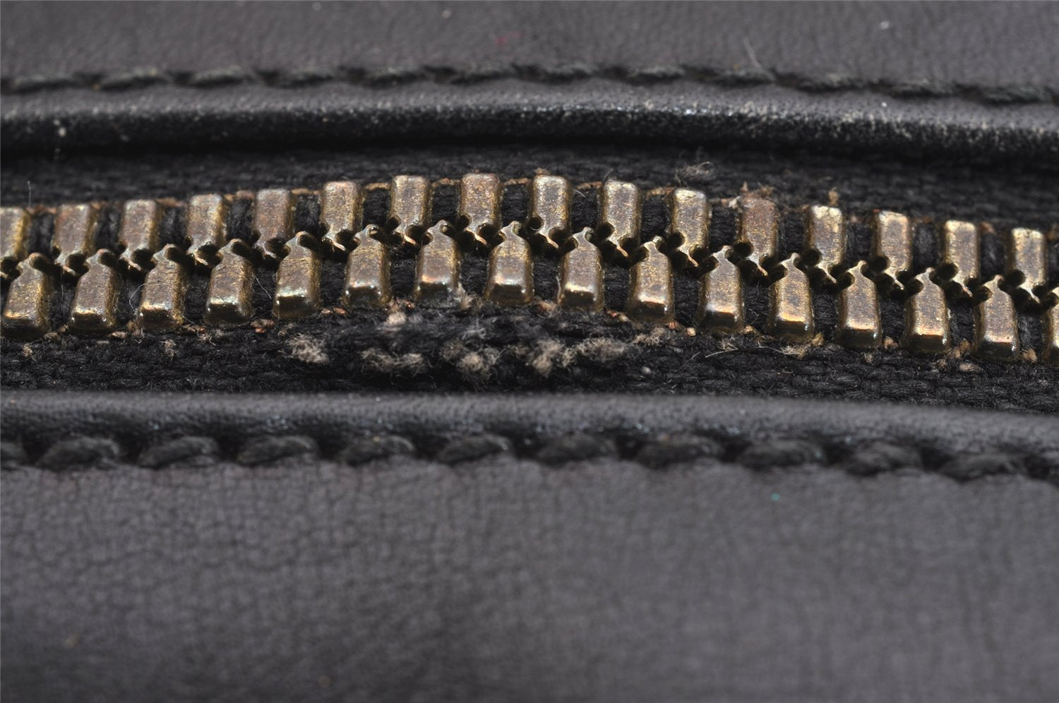 Authentic GUCCI Vintage Hand Boston Bag GG Canvas Leather Black 1957I