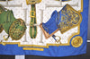 Authentic HERMES Carre 90 Scarf "SELLES A HOUSSE" Silk Blue 1958I