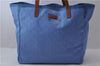 Authentic GUCCI Hand Tote Bag GG Nylon Leather 282439 Blue 1960D