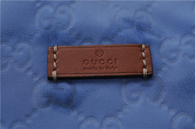 Authentic GUCCI Hand Tote Bag GG Nylon Leather 282439 Blue 1960D