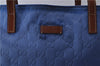 Authentic GUCCI Hand Tote Bag GG Nylon Leather 282439 Blue 1960D