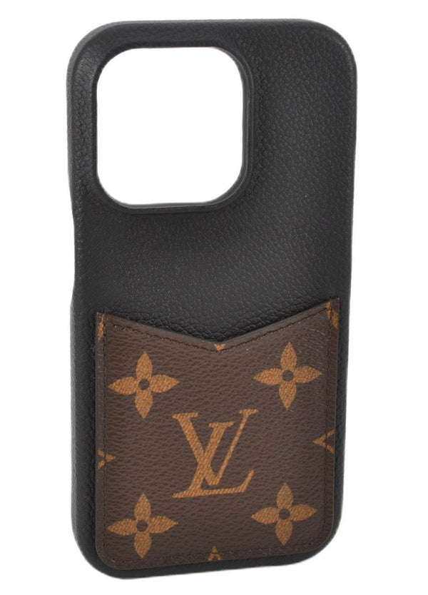 Authentic Louis Vuitton Monogram Bumper 12 12 Pro iPhone Case Black LV 1961G
