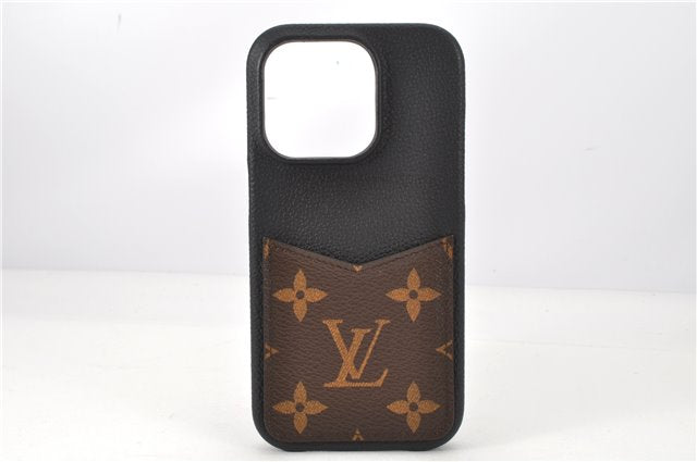 Authentic Louis Vuitton Monogram Bumper 12 12 Pro iPhone Case Black LV 1961G