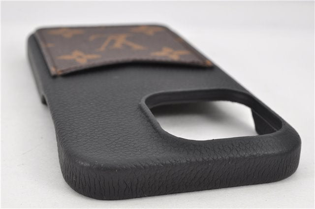 Authentic Louis Vuitton Monogram Bumper 12 12 Pro iPhone Case Black LV 1961G