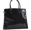 Authentic GUCCI Vintage Shoulder Tote Bag Enamel Black 1962D