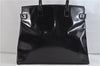 Authentic GUCCI Vintage Shoulder Tote Bag Enamel Black 1962D