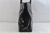 Authentic GUCCI Vintage Shoulder Tote Bag Enamel Black 1962D