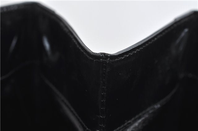 Authentic GUCCI Vintage Shoulder Tote Bag Enamel Black 1962D