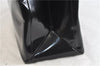 Authentic GUCCI Vintage Shoulder Tote Bag Enamel Black 1962D