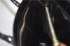 Authentic GUCCI Vintage Shoulder Tote Bag Enamel Black 1962D