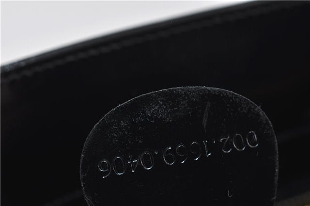 Authentic GUCCI Vintage Shoulder Tote Bag Enamel Black 1962D