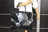 Authentic GUCCI Vintage Shoulder Tote Bag Enamel Black 1962D