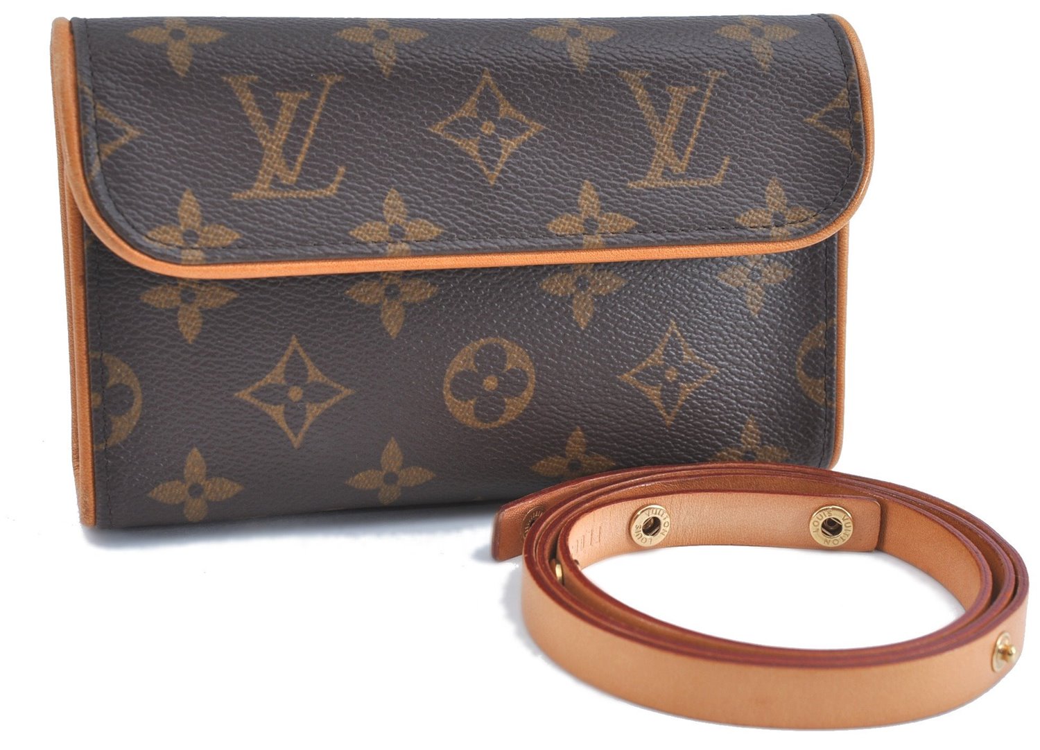 Auth Louis Vuitton Monogram Pochette Florentine Pouch Waist Bag M51855 LV 1963B