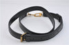 Authentic Louis Vuitton Leather Shoulder Strap Black 43.3-49.6" LV 1964F