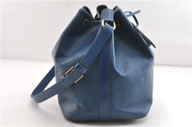 Authentic Louis Vuitton Epi Petit Noe Shoulder Drawstring Bag M44105 Blue 1964G