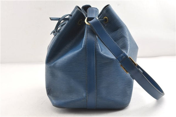 Authentic Louis Vuitton Epi Petit Noe Shoulder Drawstring Bag M44105 Blue 1964G