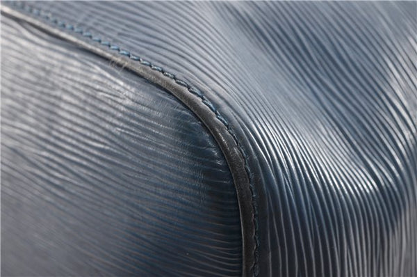 Authentic Louis Vuitton Epi Petit Noe Shoulder Drawstring Bag M44105 Blue 1964G