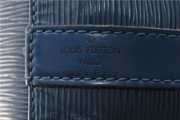 Authentic Louis Vuitton Epi Petit Noe Shoulder Drawstring Bag M44105 Blue 1964G